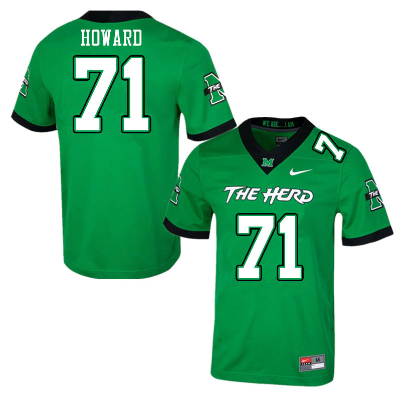 Men #71 Chase Howard Marshall Thundering Herd College Football Jerseys Stitched-Green - Click Image to Close